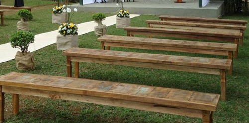 Bancos Rústicos para Cerimônia